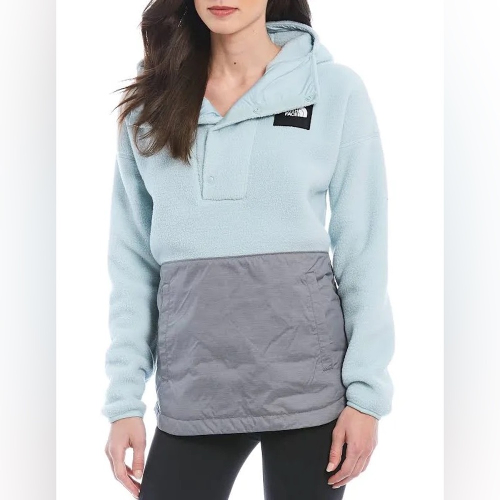 The North face women’s Riit fleece pullover anorak in cloud blue - Picture 8 of 12